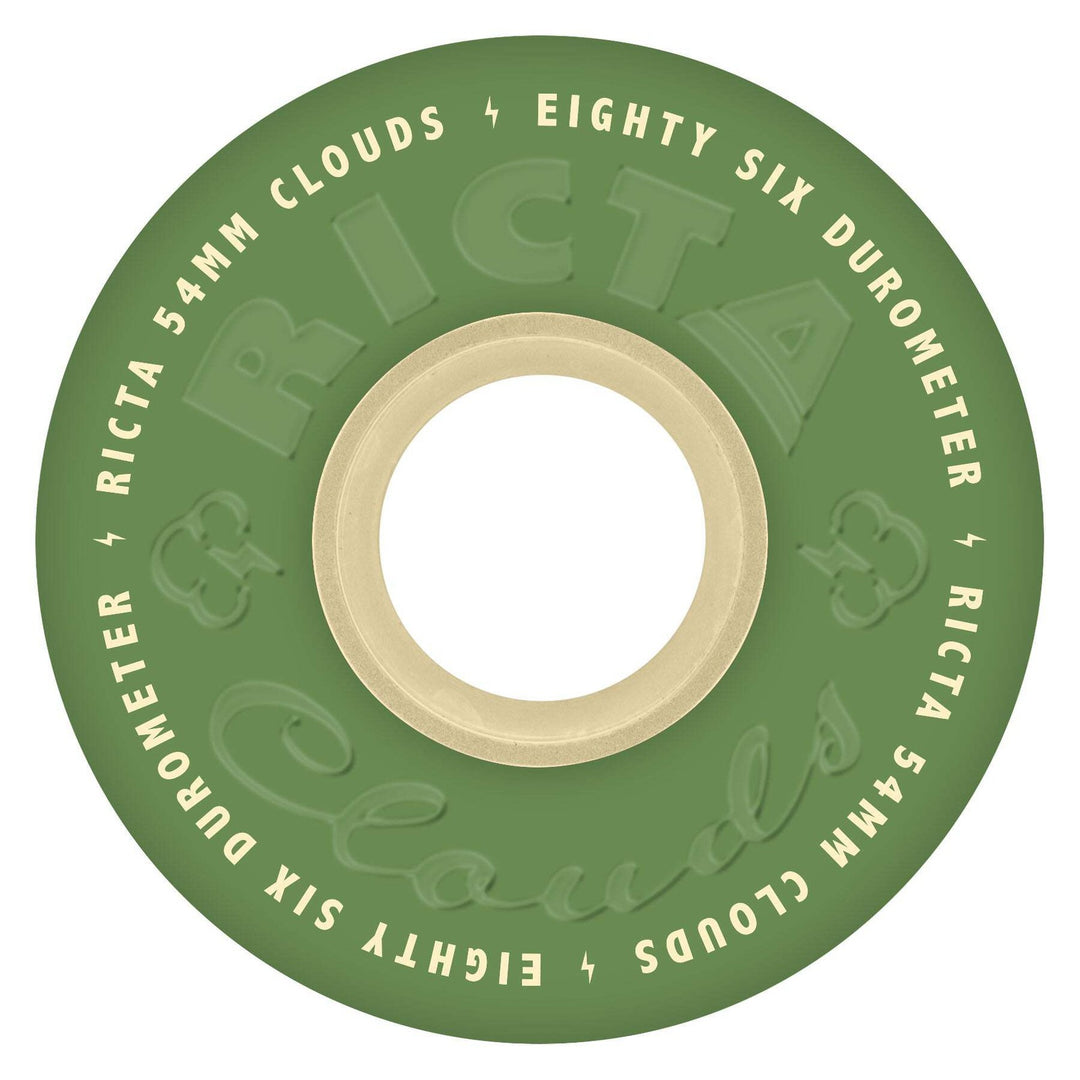 Ricta Clouds Green Natural 54mm 86a Skateboard Wheels