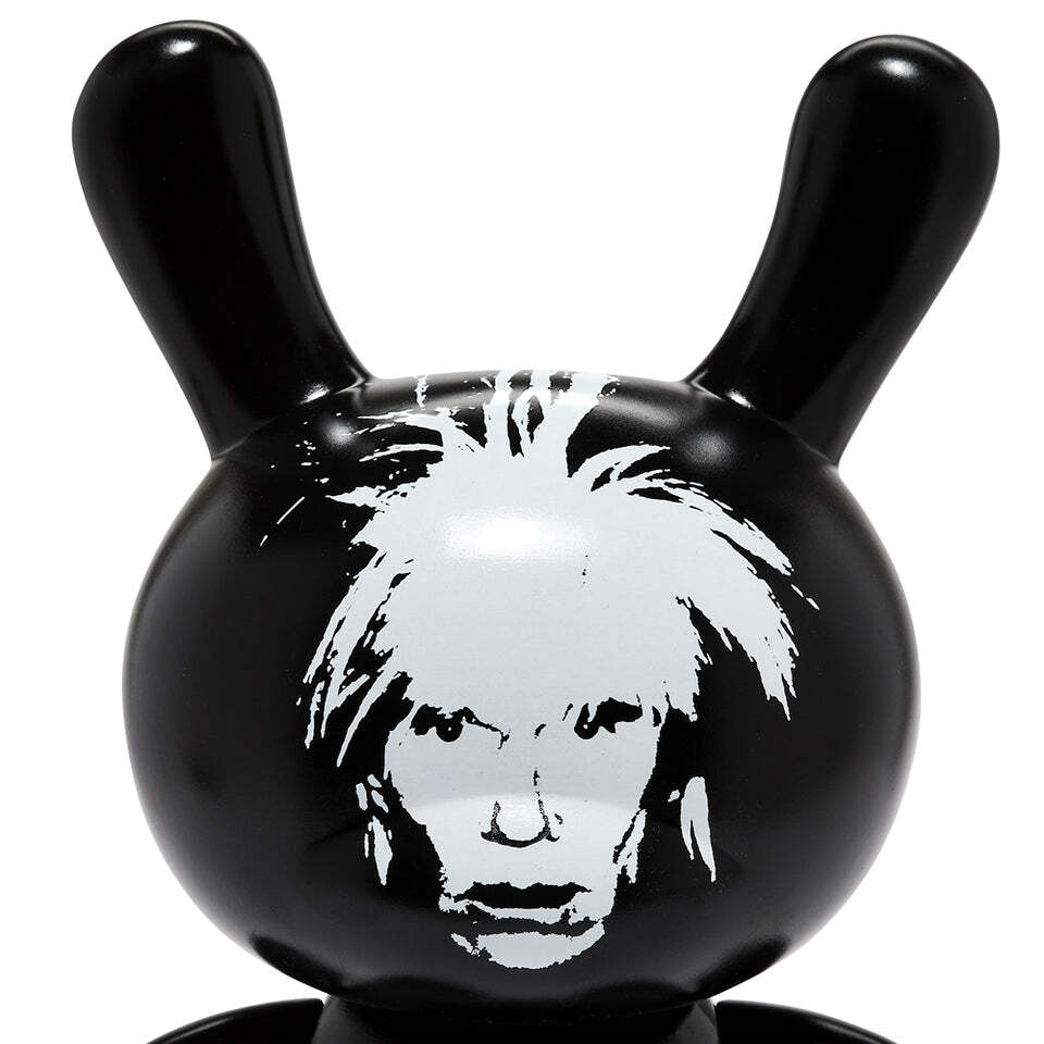 KIDROBOT x ANDY WARHOL FRIGHT WIG SELF-PORTRAIT 8" MASTERPIECE DUNNY - MONOCHROM