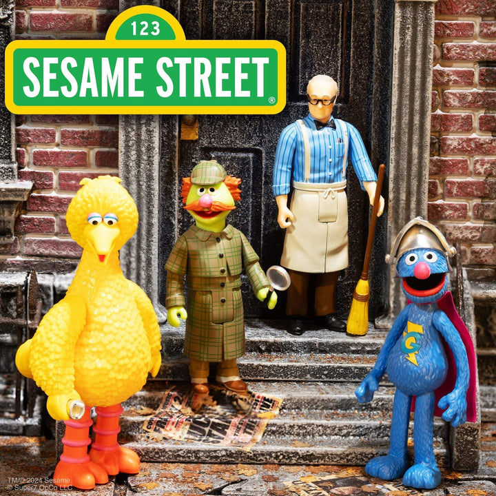 Super7 x SESAME STREET - SUPER GROVER, SHERLOCK HEMLOCK, MR. HOOPER, BIG BIRD Re