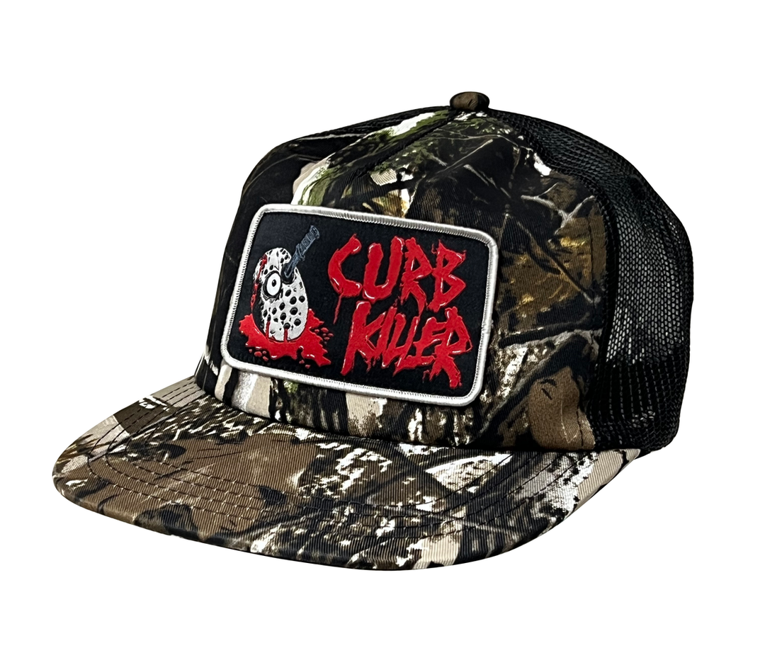 HEROIN CURB KILLER FOREST CAMO TRUCKER HAT