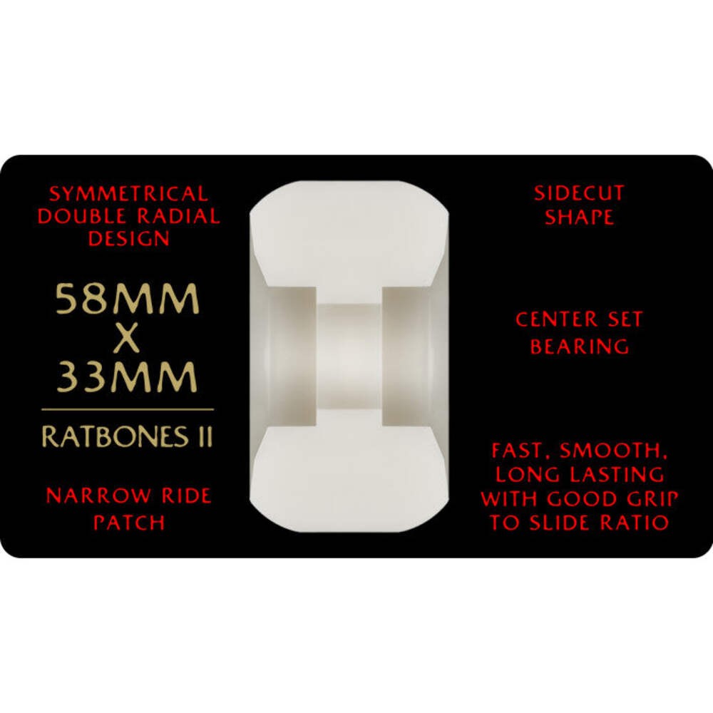 Powell Peralta Dragon Formula Ratbone II Symmetrical 58mm 93a Skateboard Wheels