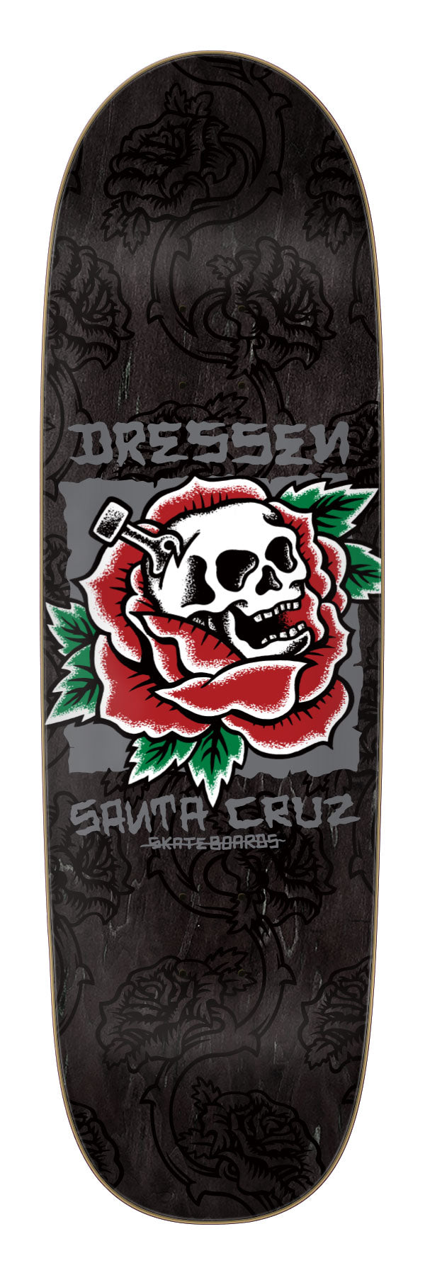Santa Cruz Dressen Skull Rose 9.25" Skateboard Deck