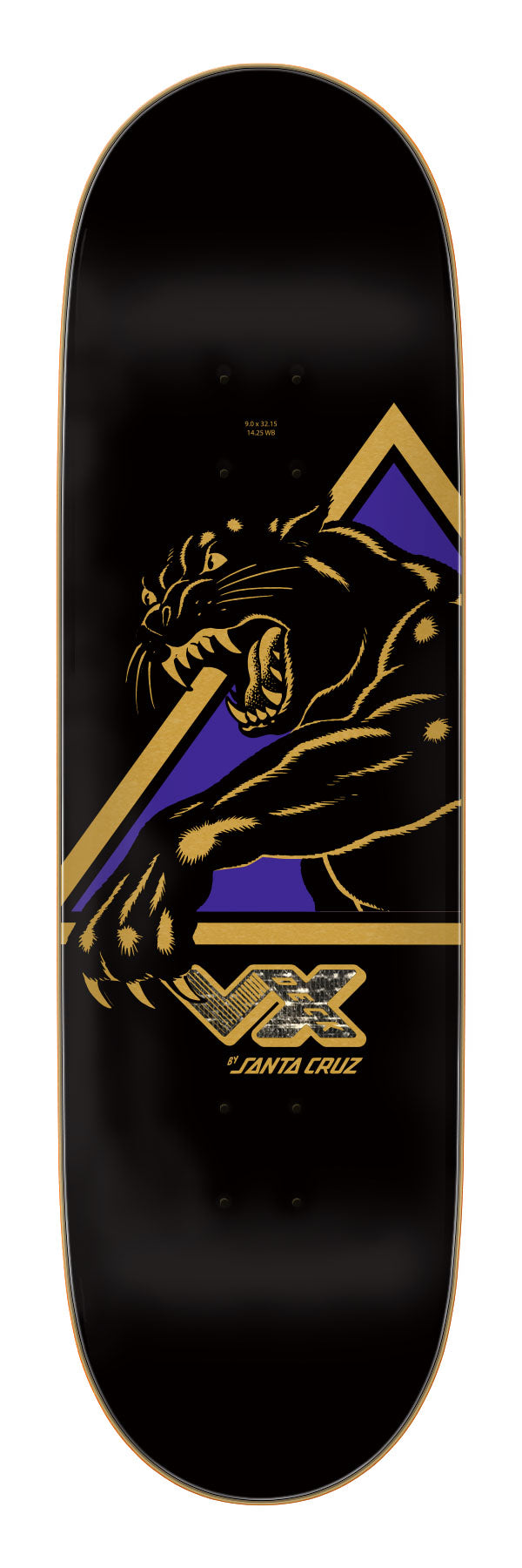 Santa Cruz Natas Shattered Panther VX Gold Metallic 9" Skateboard Deck