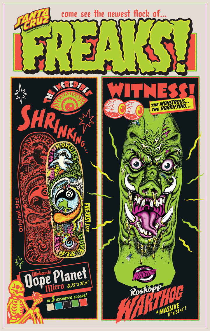 Santa Cruz Rob Roskopp Warthog Freaks 11" Skateboard Deck