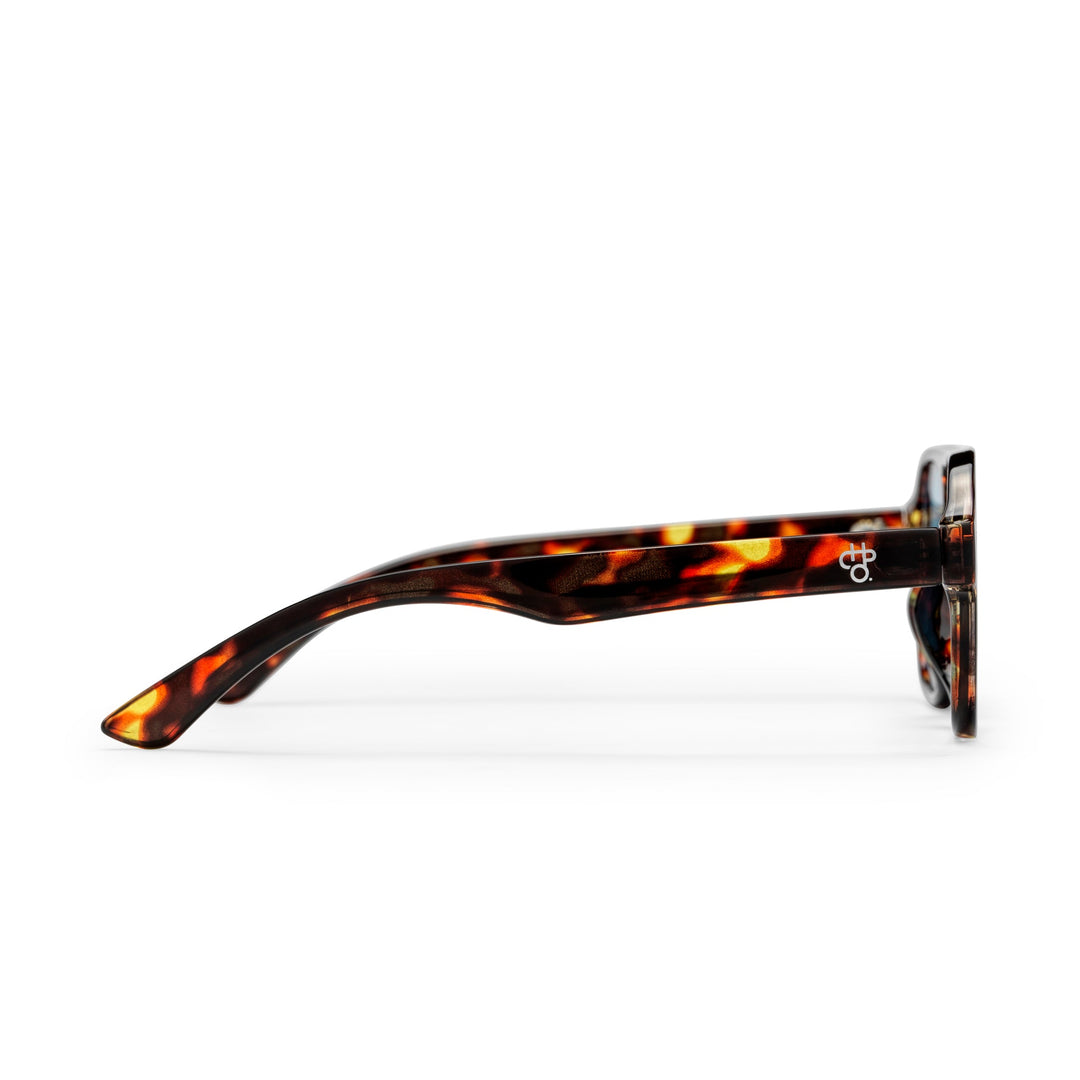 CHPO Cocas Turtle Brown Sunglasses — temple detail