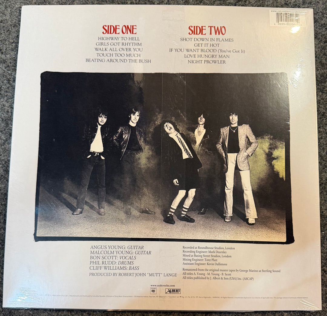 AC/DC – Highway To Hell [180 G/Remastered] Back Vinyl Record Cover