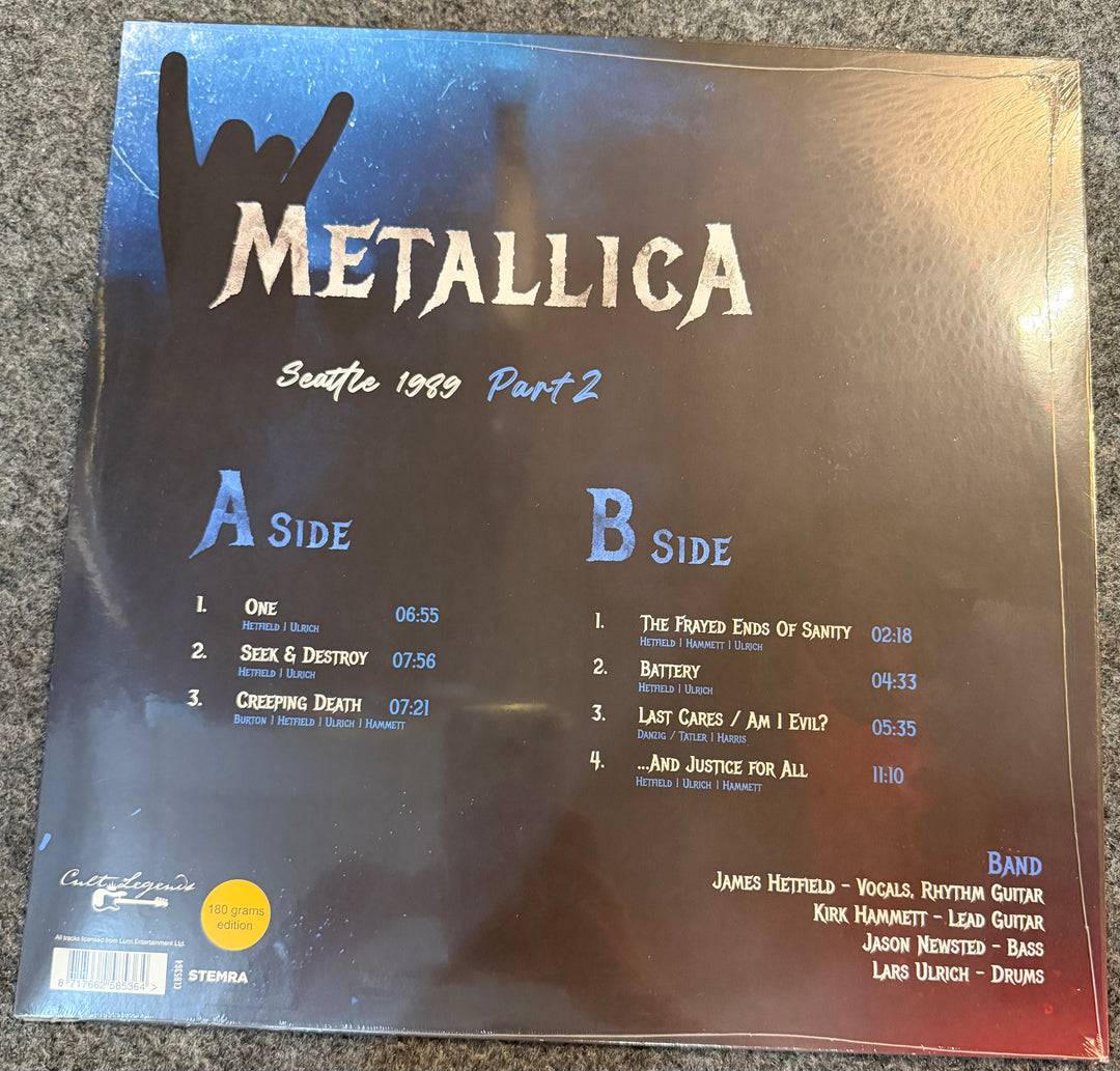 Metallica - Seattle 1989 Part 2 Back Vinyl Record Cover