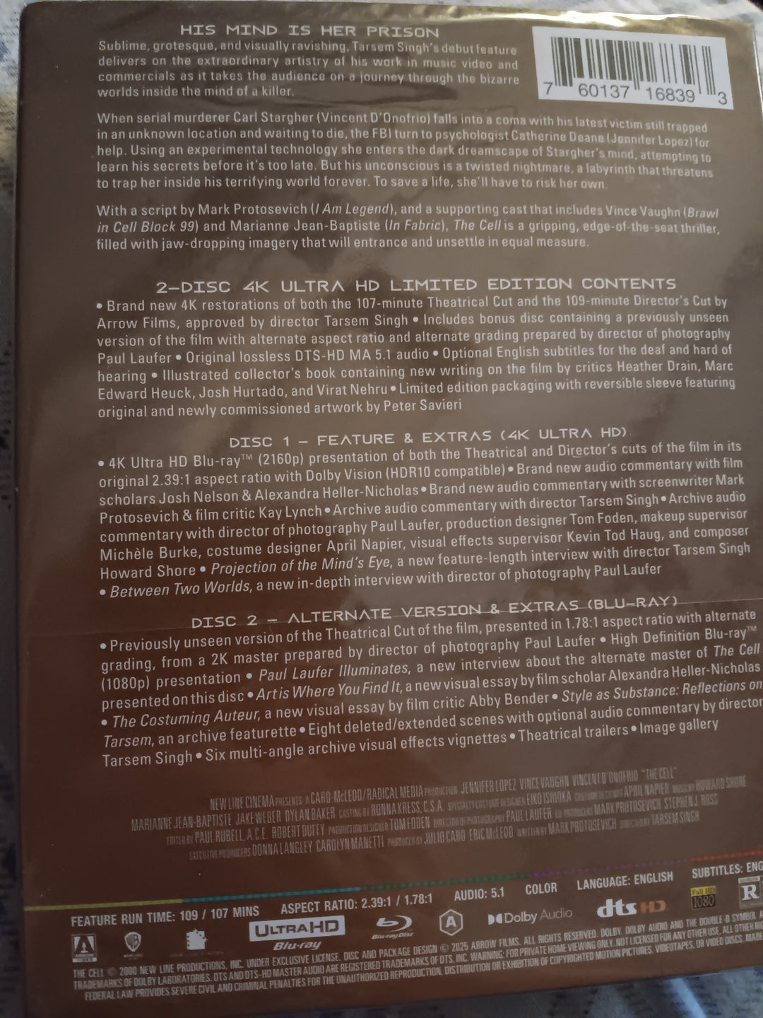 The Cell [4K ULTRA HD] BLU-RAY