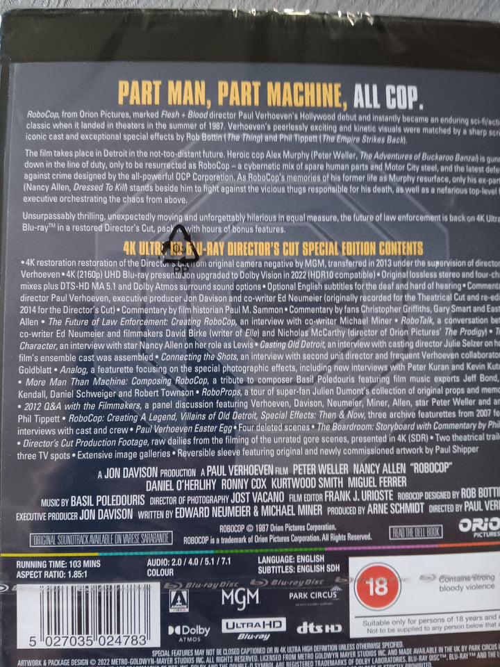 Robocop [4K ULTRA HD BLU-RAY] Released by Arrow