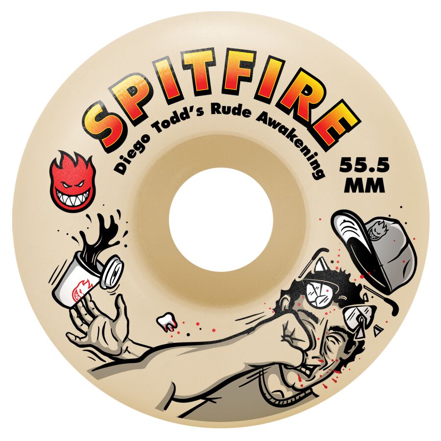 Spitfire F4 Diego Todd Rude Awakening Classic 53.5mm 99a Skateboard Wheels