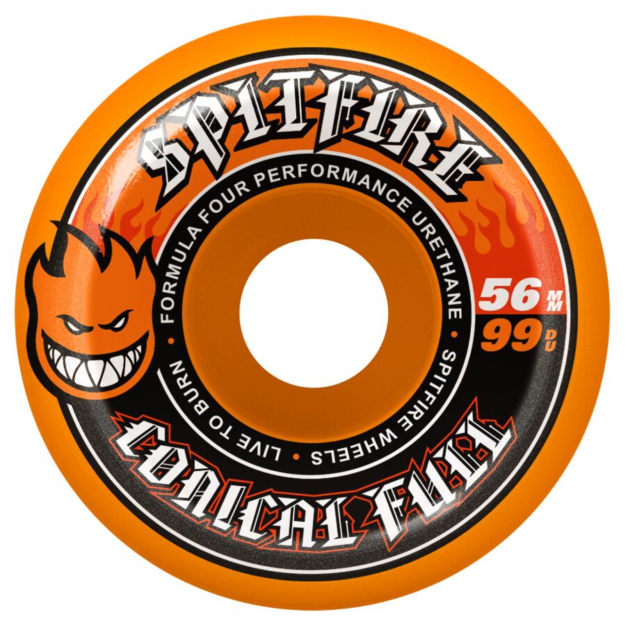 Spitfire F4 Conical Full Orange 56mm 99a Skateboard Wheels