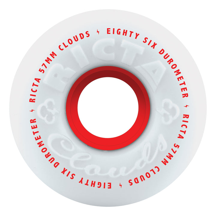 Ricta Clouds Red 57mm 86a Skateboard Wheels