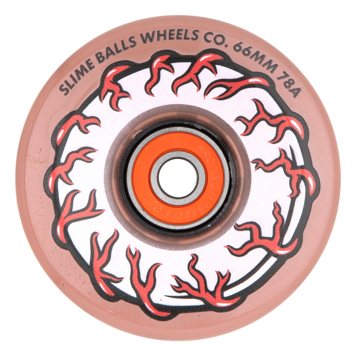 Slime Balls Pink Eyes Light Ups 66mm 78a Skateboard Wheels