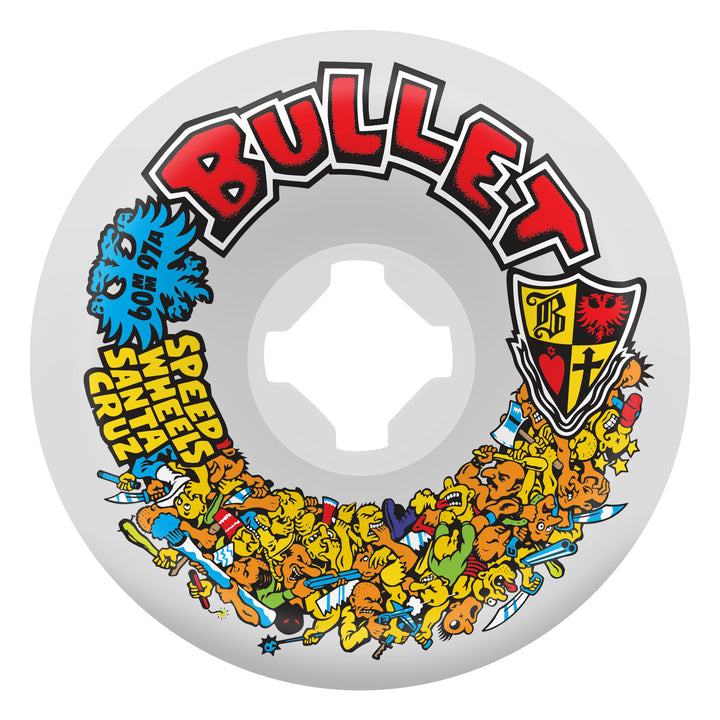 Slime Balls Bullet Riot Vomits White 60mm 97a Skateboard Wheels