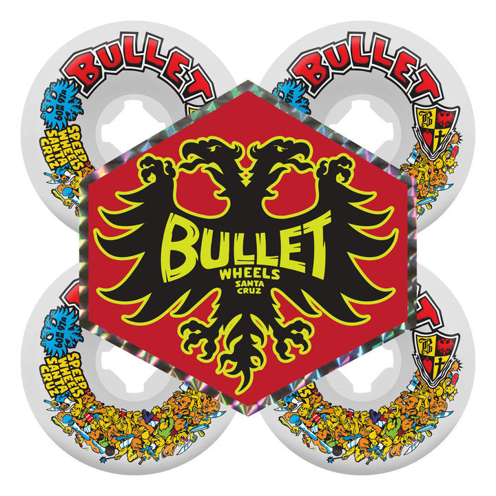 Slime Balls Bullet Riot Vomits White 60mm 97a Skateboard Wheels