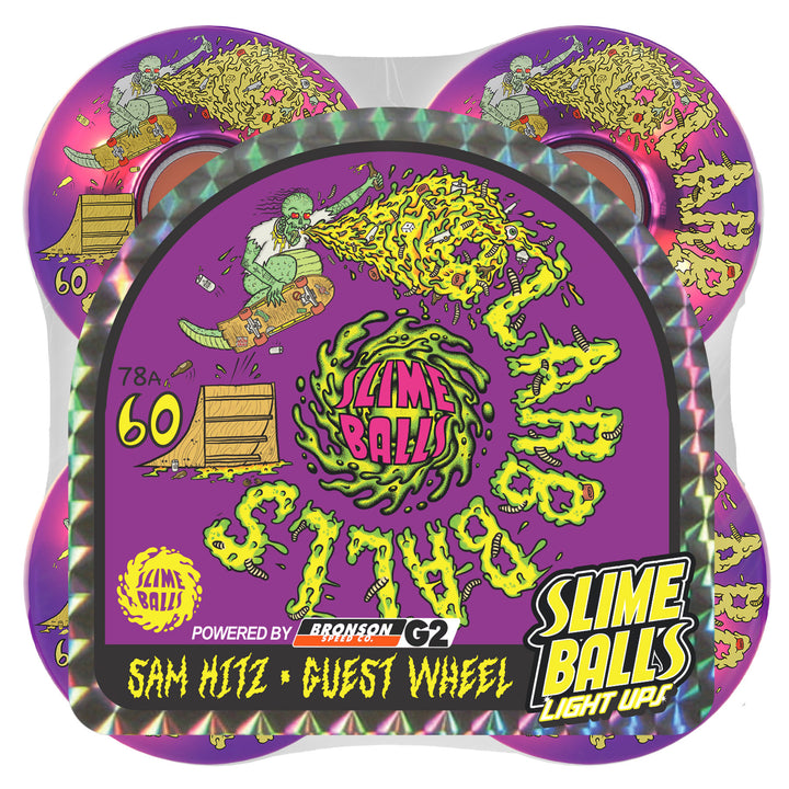 Slime Balls Sam Hitz Light Ups 60mm 78A Skateboard Wheels