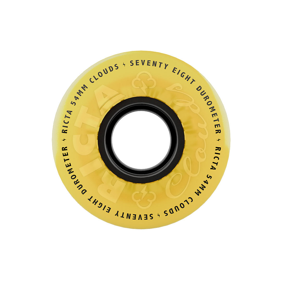 Ricta Clouds Clear Yellow / Black 54Mm 78A Skateboard Wheels