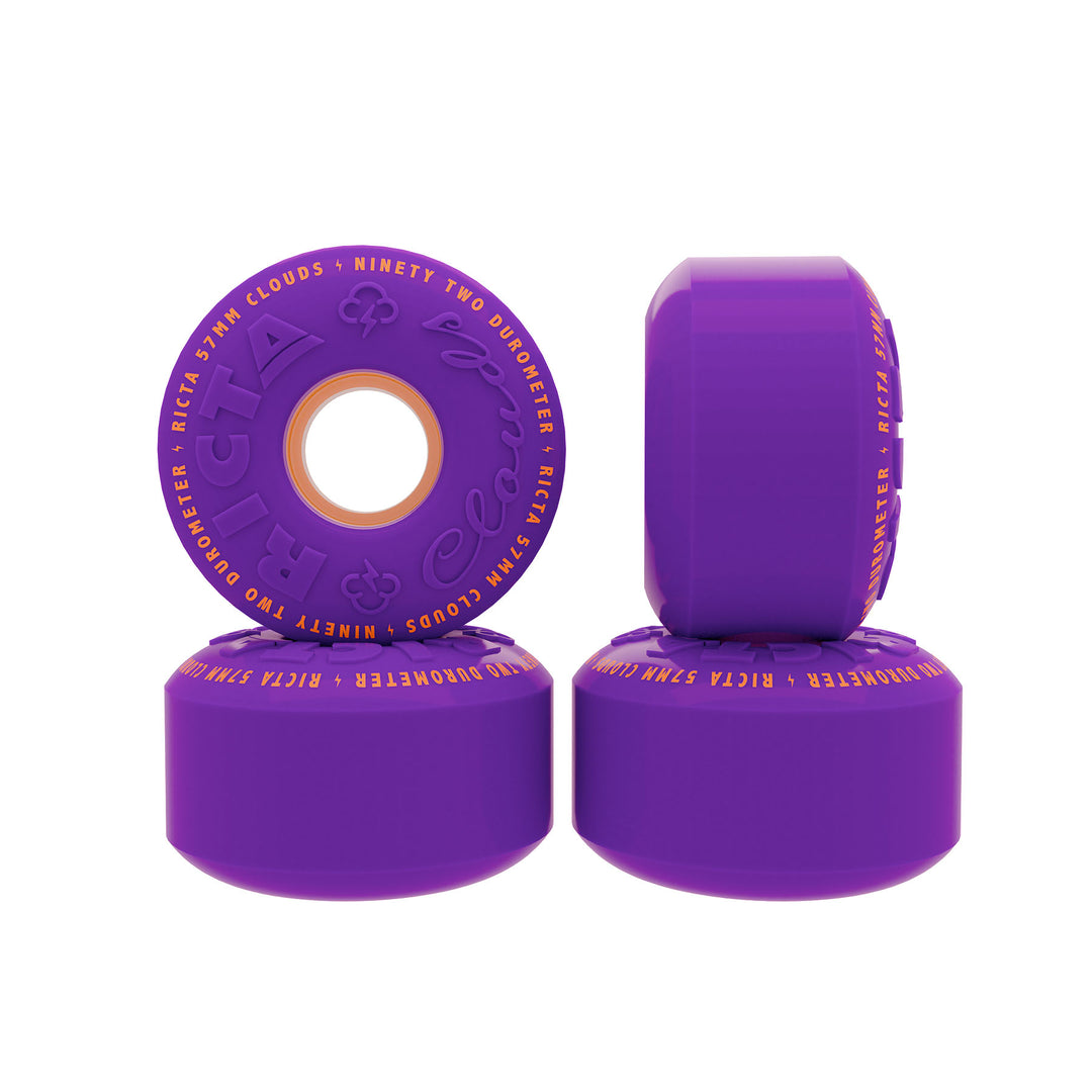 Ricta Clouds Purple Orange 57mm 92A Skateboard Wheels