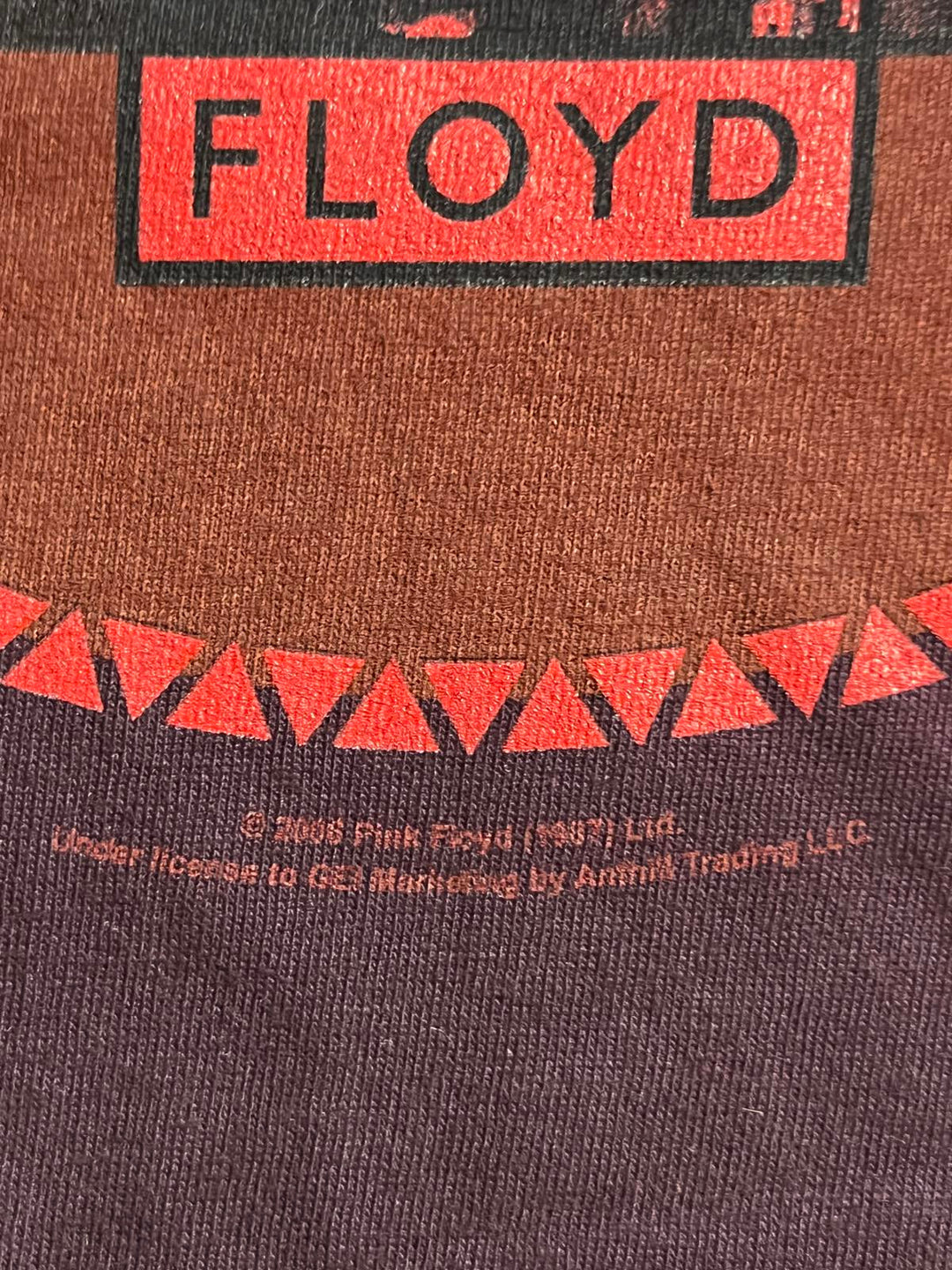 Pink Floyd Red Dye T-shirt Live Over Dyed Shirt XL