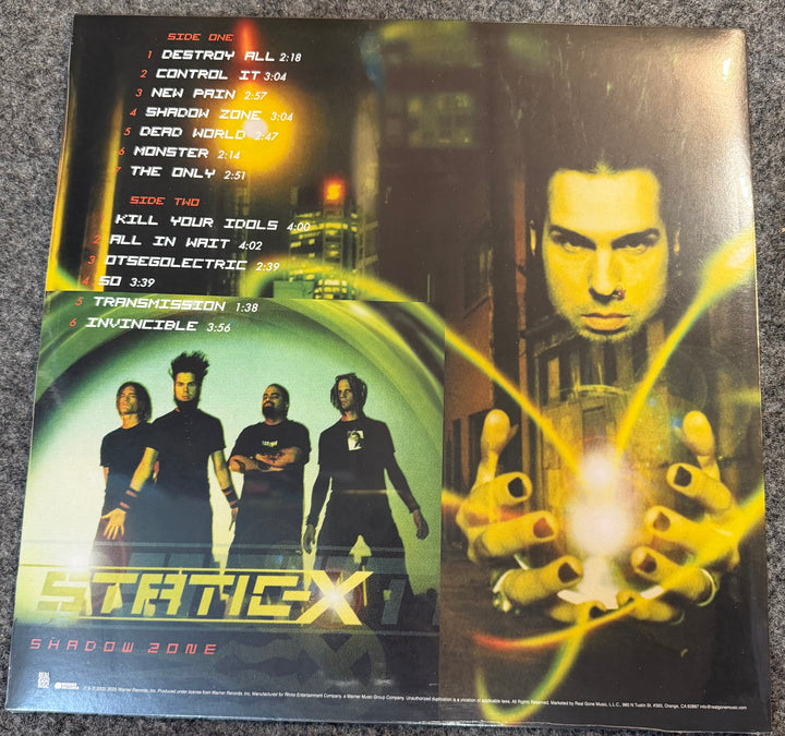 Static-X - Shadow Zone [Yellow Smoke] Back Vinyl Record Cover