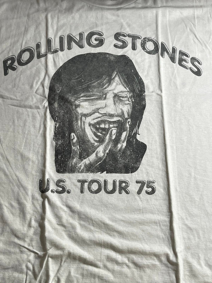 Rolling Stones T-shirt Mick Jagger Drawing 1975 U.S. Tour XL