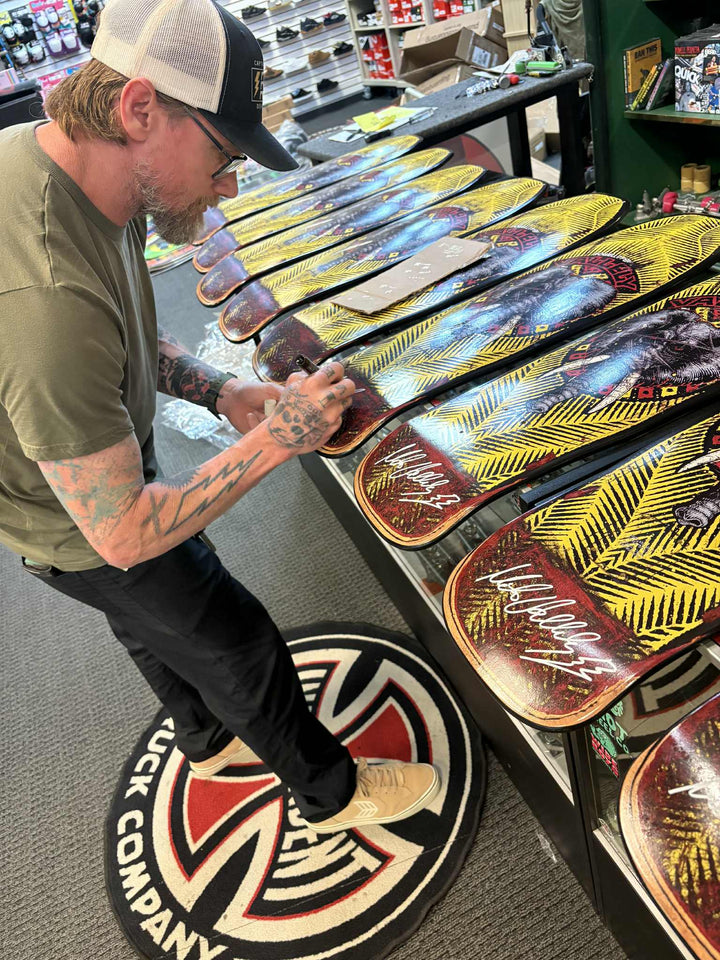 Mike Vallely Signing the Powell Peralta Public Domain Deck Exclusive to the Dark Slide