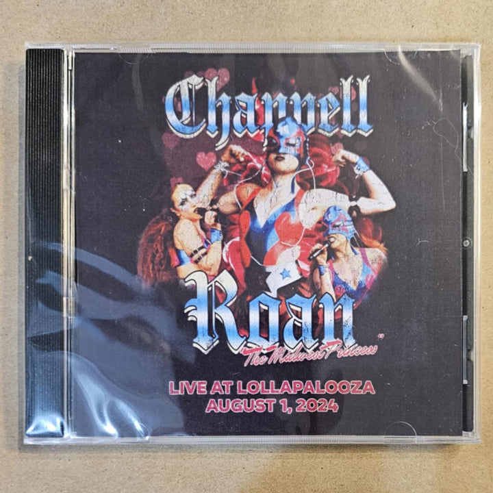 CD cover with colorful design and text on a beige background