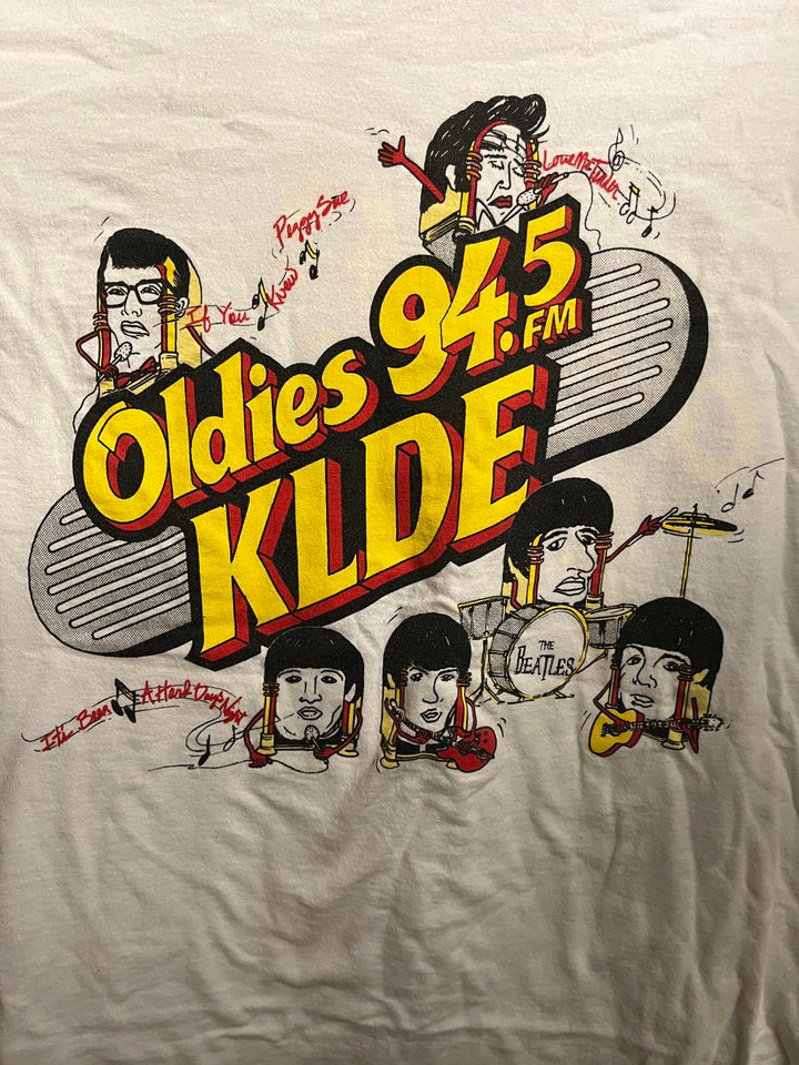 VTG Radio Art T-shirt Oldies 94.5 FM klde The Beatles Tee XL