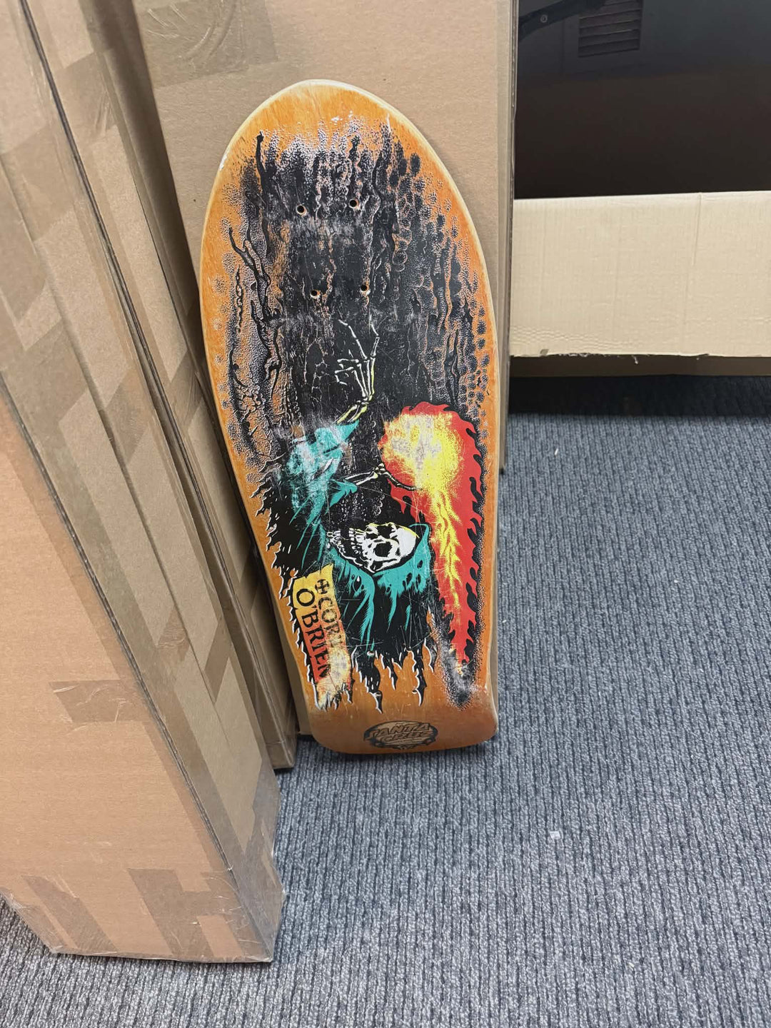 Santa Cruz O'Brien "Reaper" Natural NOS OG Vintage 80s [Storage Scuffs] Skateboard Deck