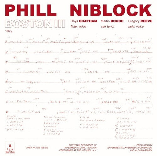 Phill Niblock - Boston/Tenor/Index (Vinyl LP)