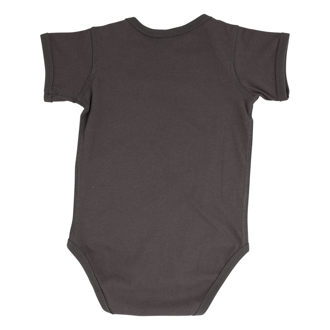 Santa Cruz Wave Dot Front Infant One Piece - Charcoal w/Merlot back