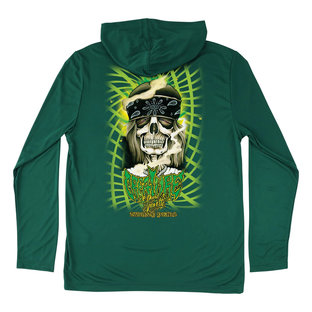 Creature Gravette Hippie Skull L/S Hooded Sun T-Shirt
