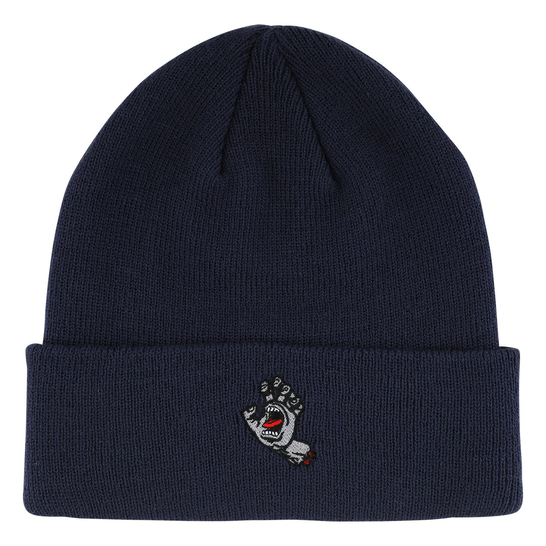 Santa Cruz Screaming Hand Long Shoreman Beanie - Navy/Grey