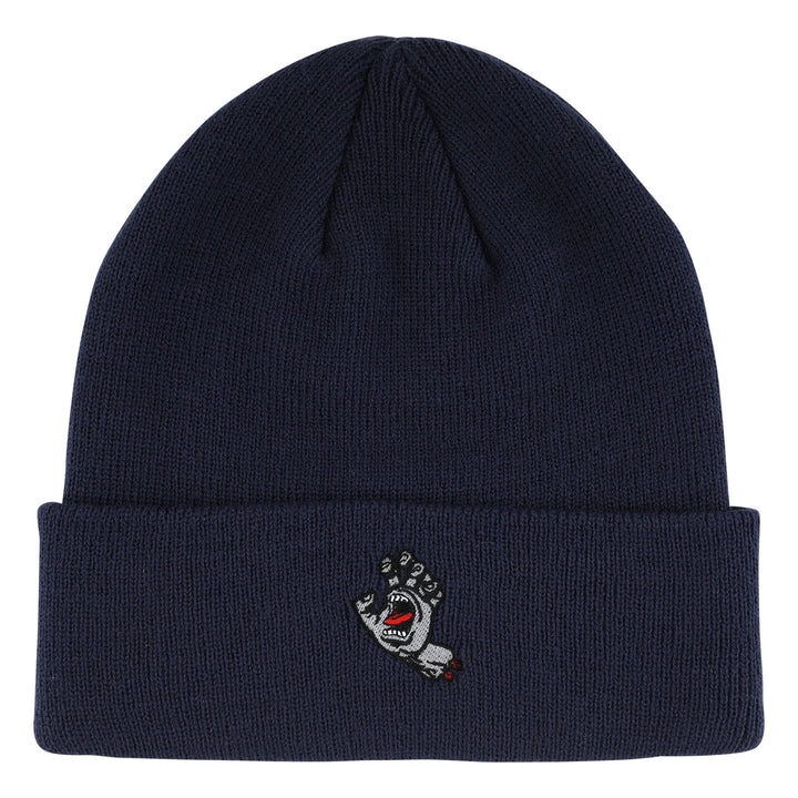 Santa Cruz Screaming Hand Long Shoreman Beanie - Navy/Grey
