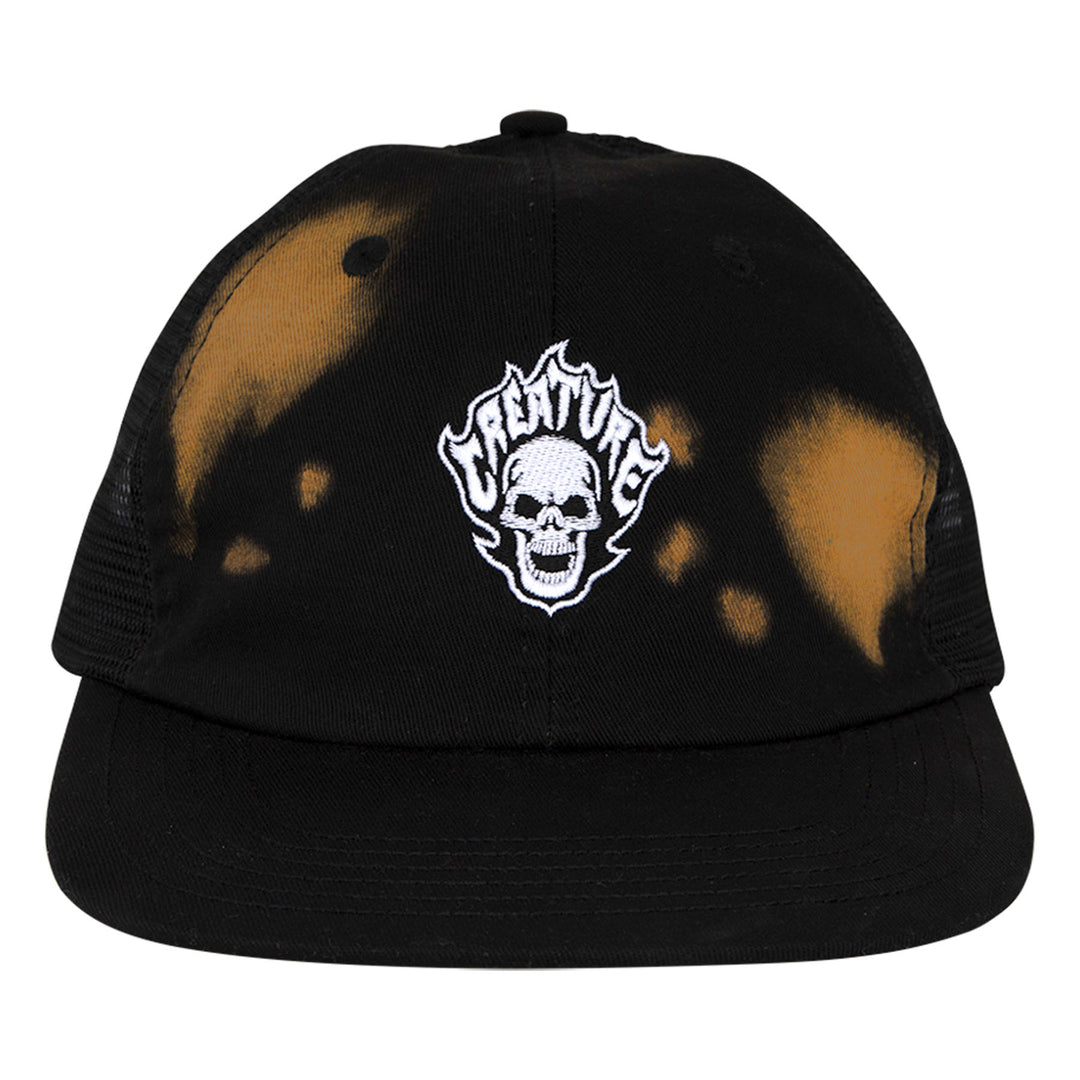 Creature Bonehead Flame Wash Mesh Trucker Unstructured Hat