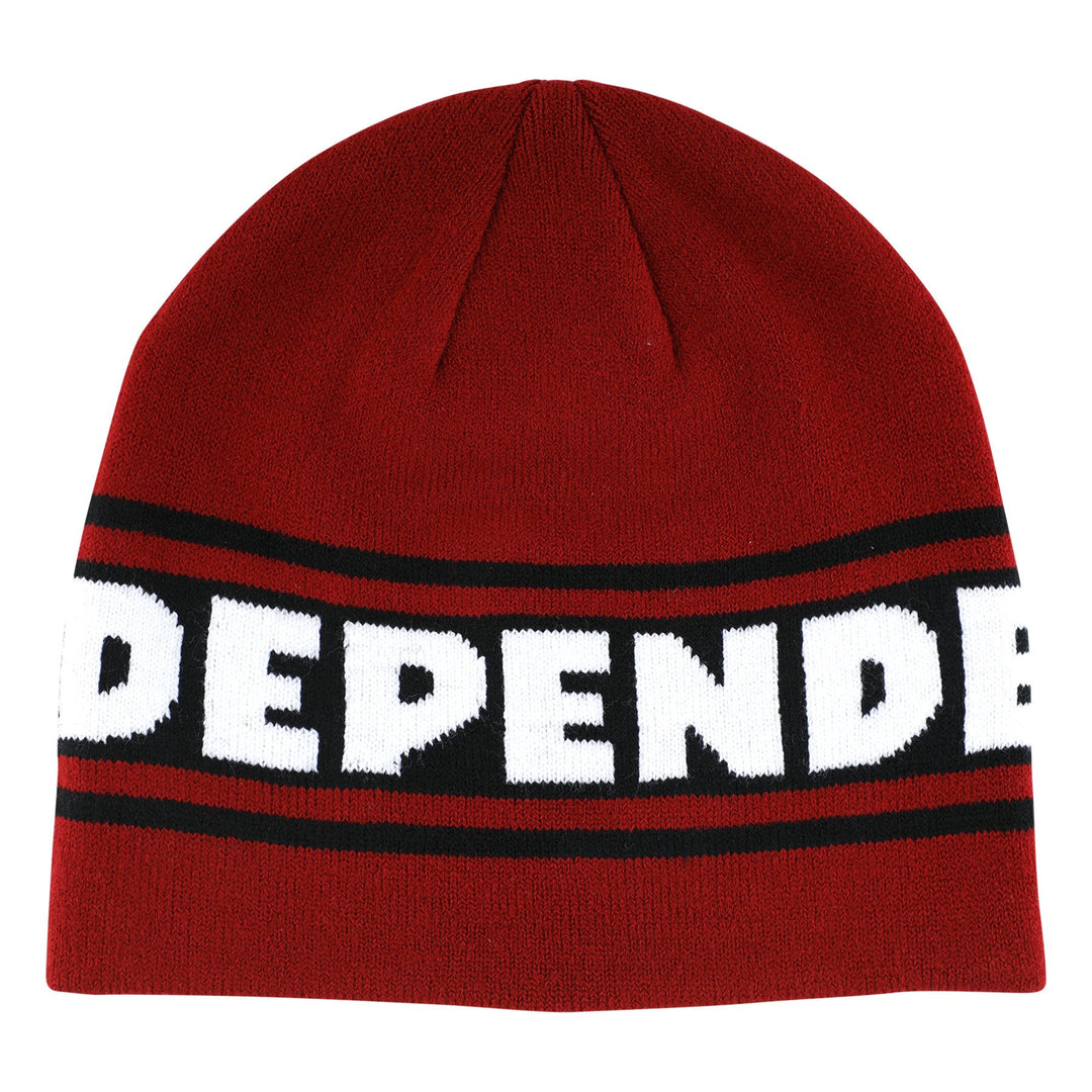 Independent Bar Logo Skull Beanie - Red