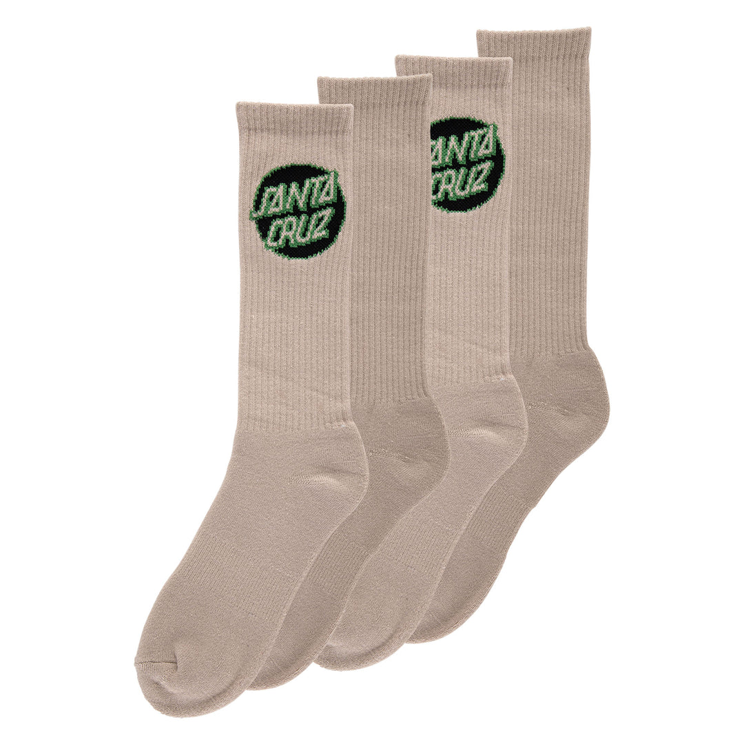Santa Cruz Classic Dot Tan/Black Men's Crew Socks 2pk