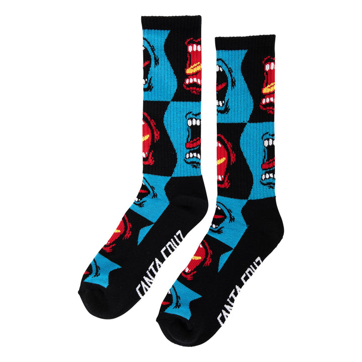 Santa Cruz Allover Screaming Strip Crew Socks