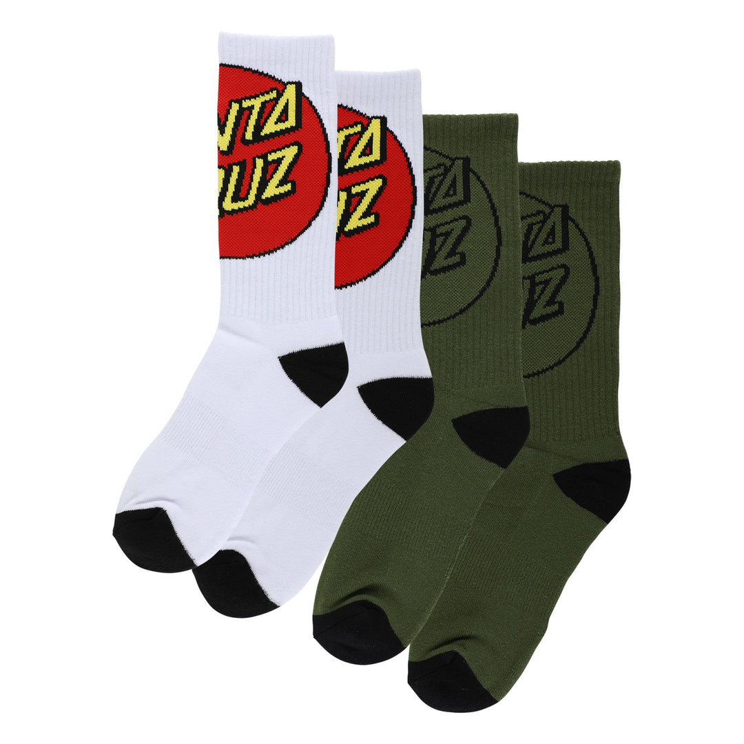 Santa Cruz Big Cruz Socks - White/Army Multi