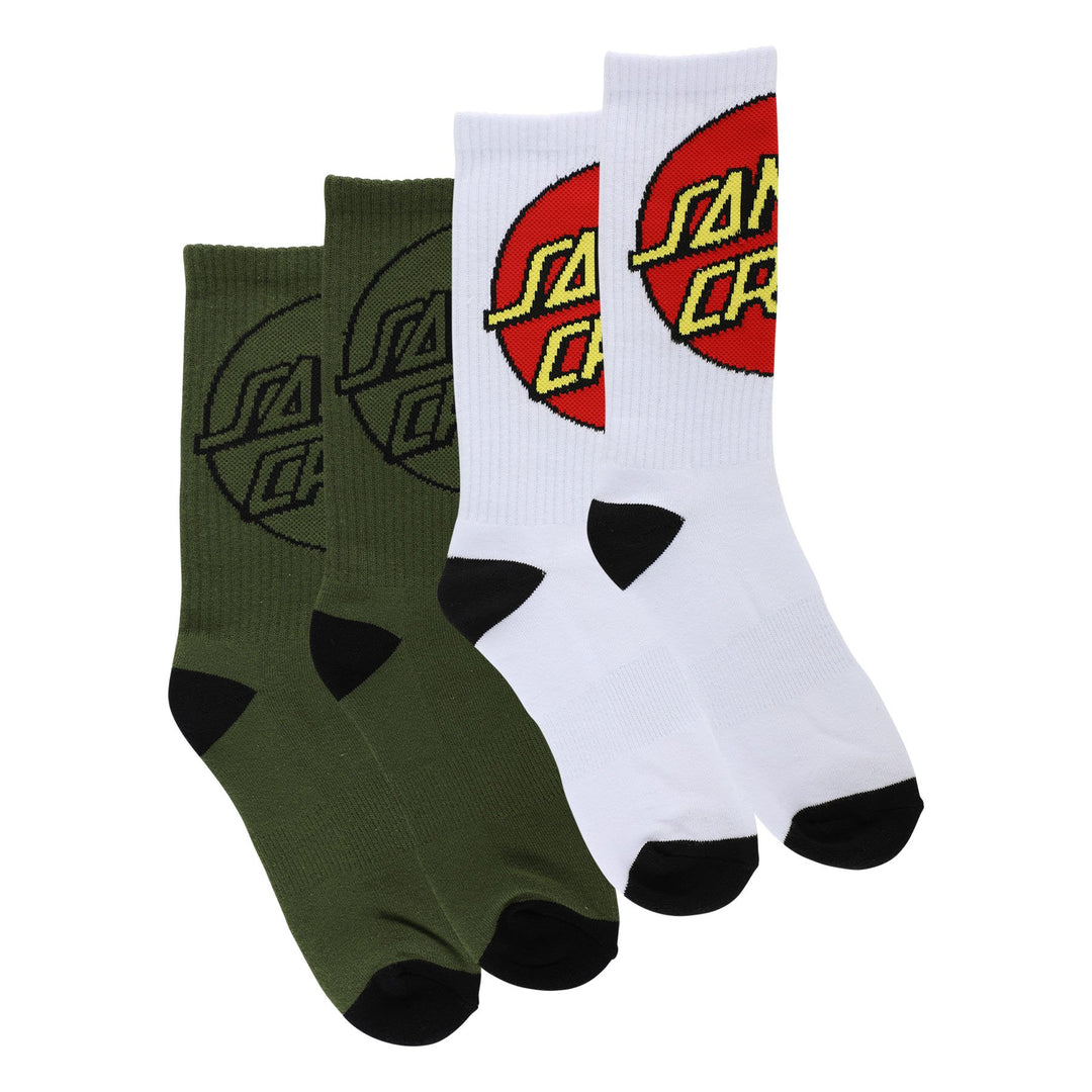 Santa Cruz Big Cruz Socks - White/Army Multi