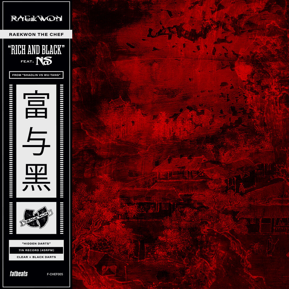 Raekwon - Rich & Black ft Nas b/w Crane Style ft Busta Rhymes [Hidden Darts variant with OBI strip and splattered vinyl]
