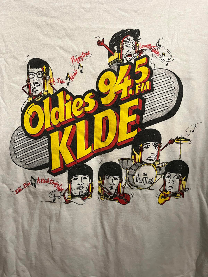 VTG Radio Art T-shirt Oldies 94.5 FM klde The Beatles Tee XL