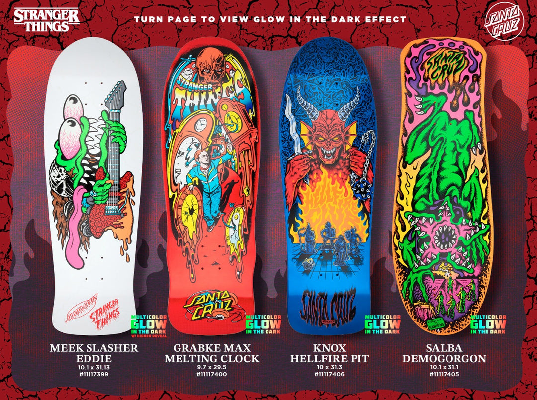 SANTA CRUZ x STRANGER THINGS SLASHER EDDIE REVEAL 10.1" SKATEBOARD DECK