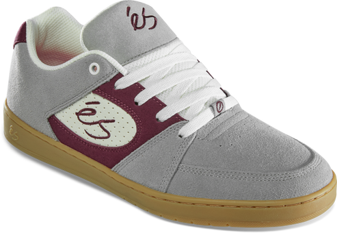 eS Accel Slim Grey/Burgundy Skate Shoes