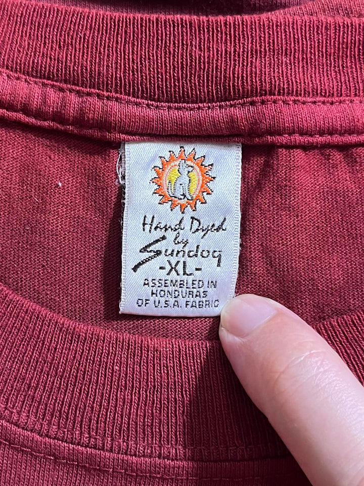 Pink Floyd Red Dye T-shirt Live Over Dyed Shirt XL