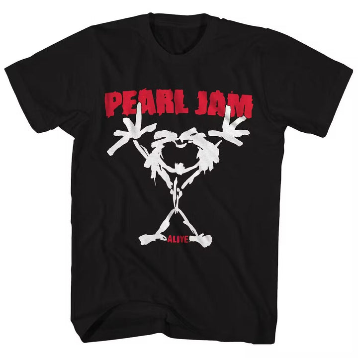 Pearl Jam Alive Stickman Mens T-shirt - Pearl Jam Set List - New Shirt