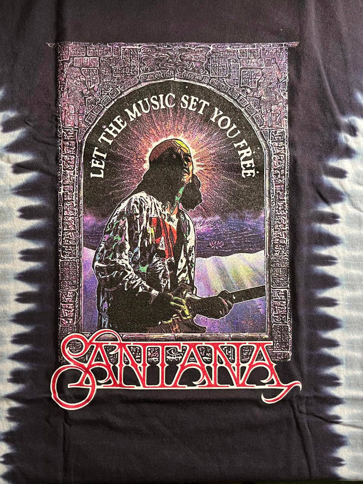 Vintage Santana Tie Dye Shirt  - Let the Music T-Shirt - XL