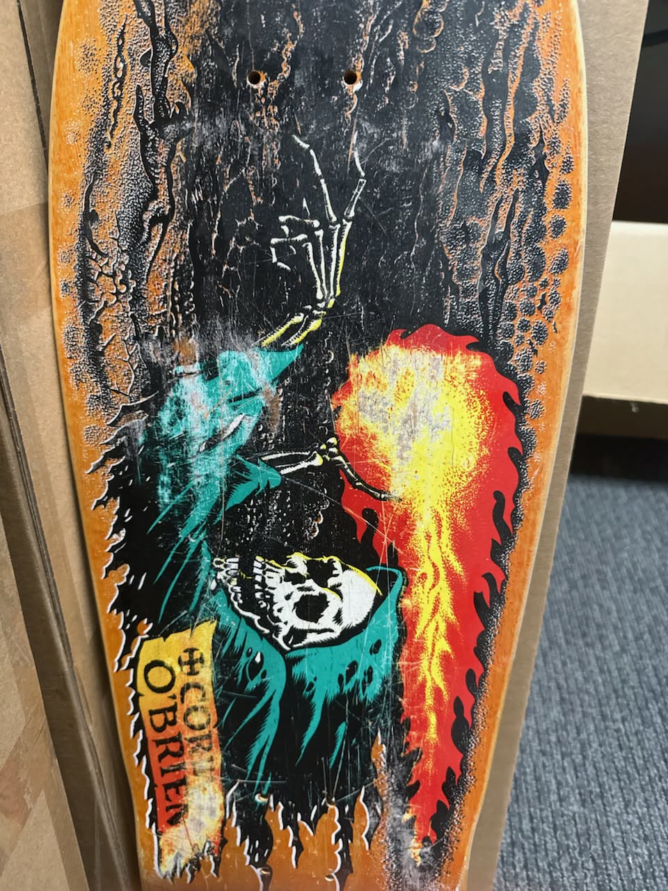 Santa Cruz O'Brien "Reaper" Natural NOS OG Vintage 80s [Storage Scuffs] Skateboard Deck