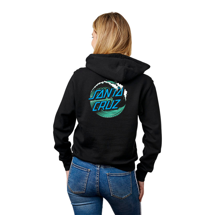 Santa Cruz Wave Dot P/O Womens Hooded Sweatshirt The Dark Slide