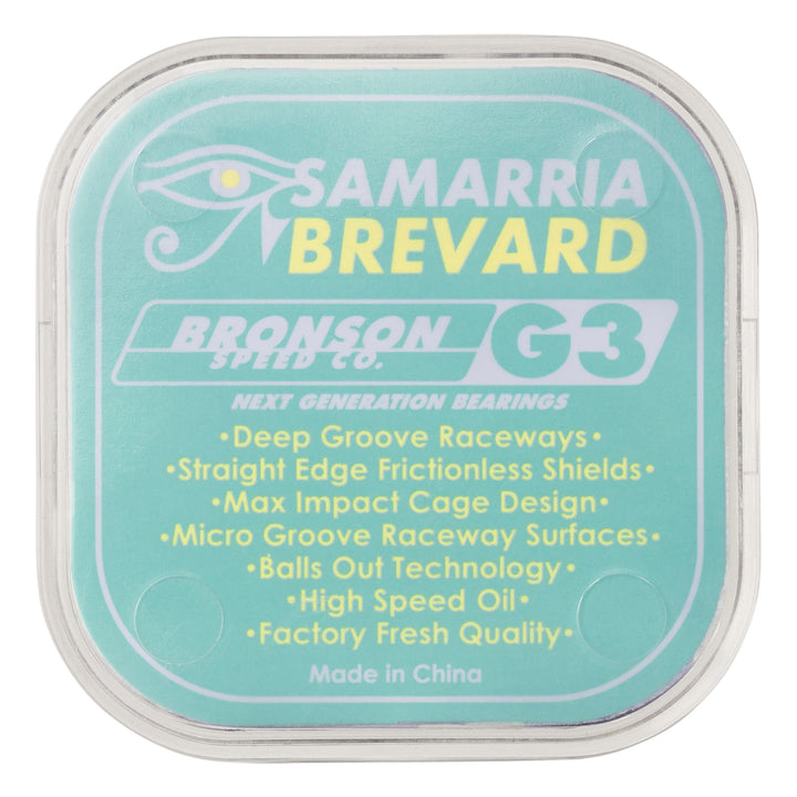 Bronson Speed Co. Samarria Brevard Pro G3 Skateboard Bearings (set of 8)